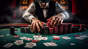 Dealer working in casino
