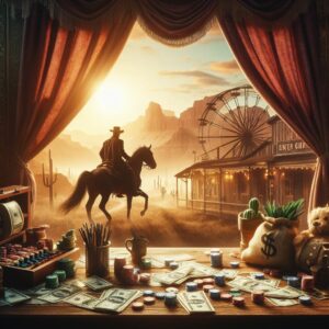 wild west town with gambling