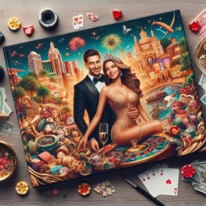 Couple romantic vacation in casinos