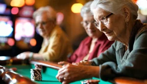 Senior lady in casino